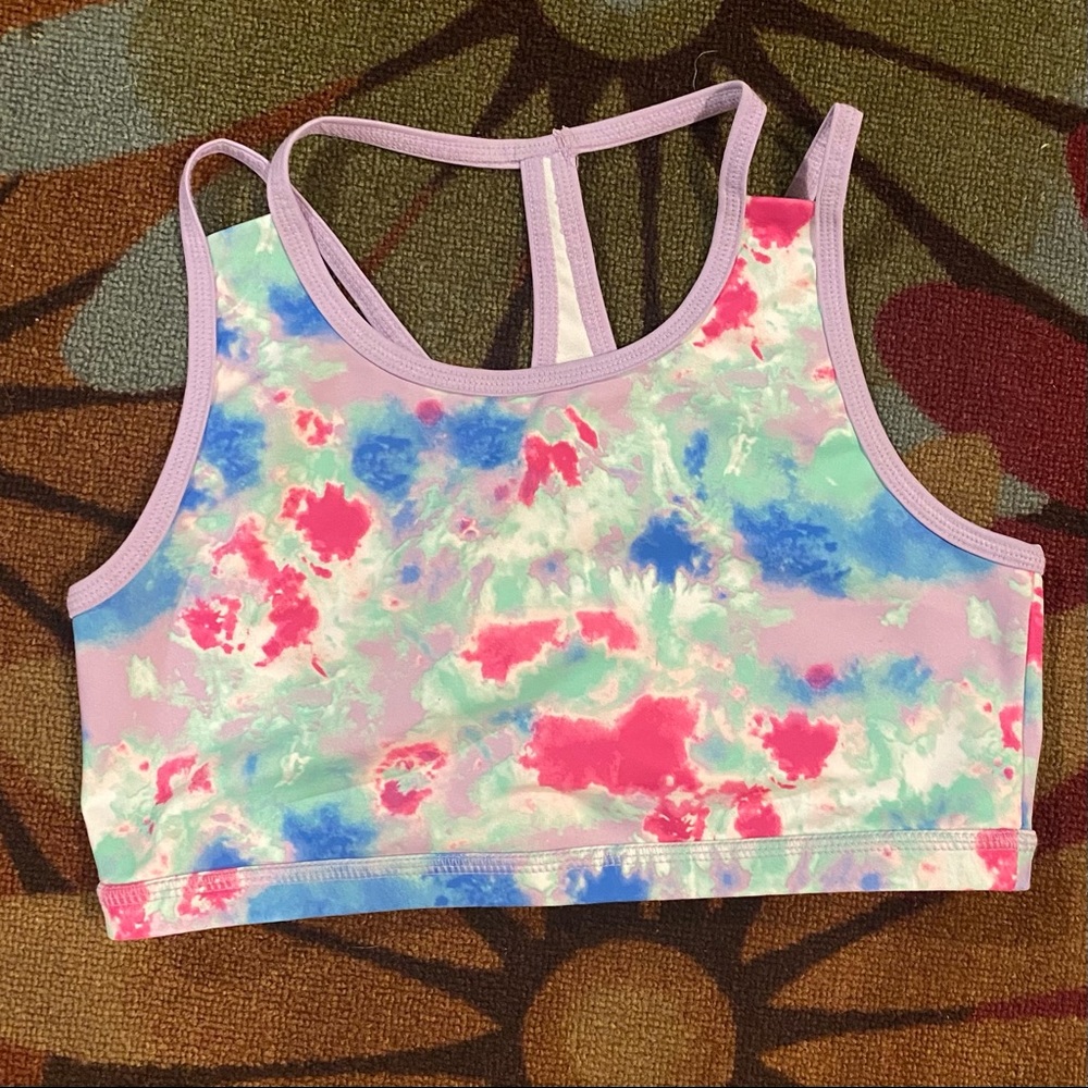 Big Girls  Athletic Sports Bra White With Bright Colors Avia Size XXL